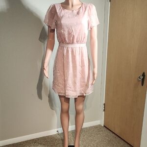 Sugarlips Light Pink Mini Dress with Floral Design